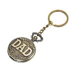 Gratitude Dad Theme Father's Day Gift Designer Pocket Watch Vintage Clock Metallic Keyring Key Chain