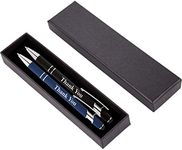 "Thank You" Premium Gift Stylus Pens Gift Set - 2 Pack of Soft Touch Metal Pens w/gift box - 2 in 1 Combo Pen for Events, Employee Appreciation & More (Black - Dk Blue)