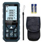 HANMATEK Laser Distance Meter 50m, DT50 Laser Measure 165ft with Portable Handle Digital Measure Tool Range Finder 4-Line Backlit Large LCD Display IP54 Shockproof