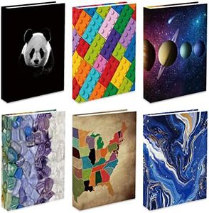 6 Pack Stretchable Book Covers, Jumbo Book Sleeves for Hardcover Books Textbooks up to 9 x 11 Inches, Reusable, Washable and Protective Textbook Covers for School Kids Boys Girls