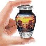 Beach Sunset Urn for Human Ashes | Keepsake Handcrafted Funeral Memorial | Decorative Cremation Urn for Women and Men