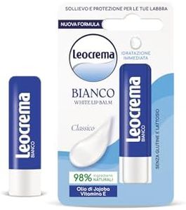 Leocrema - Burrocacao Lipstick Bianco, Balsamo Labbra, Labbra Morbide e Idratate, 5.5ml