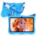 VASOUN Lanyard Kids Tablet 7 inch, 32GB Toddler Tablet Android 13 with WiFi, Dual Camera, Education, Games, Kids Software Pre-Installed, Parental Control,Blue