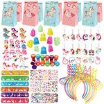 RichSmile 170PCS Unicorn Party Favors, Unicorn Party Bags Fillers, Unicorn Party Bag Fillers for Girls, Unicorn Birthday Party Favors Decorations Supplies Stamps Keychains, Unicorn Pinata Toys