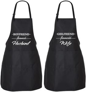 Zulay 2-Pack Funny Aprons for Men & Women - Kitchen Aprons with Adjustable Neck Strap & 2 Large Pockets