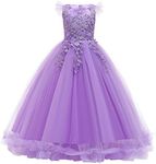 Girls Lace Pageant Party Dress Wedd