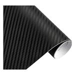 WDragon 60cmX200cm Black Carbon Fiber Vinyl Wrap Texture 3D self adhesive DIY Decor Sheet Roll Film (Black, 200cm x 60cm/6.5ft x 2ft)