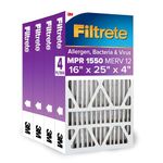 Filtrete Healthy Living Ultra Allergen Deep Pleat Filter, MPR 1550, 16-Inch x 25-Inch x 4-Inch (3 3/4-Inch Actual Depth), 4-Pack