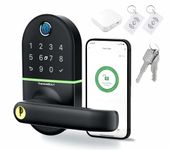 WiFi Smart Door Lock,THINGSBOLT Smart Lock with Handle and Keypad, Fingerprint WiFi Keyless Entry Lock,Work with Bluetooth,WiFi,Alexa,APP,Code,Key,WiFi Gateway Included(Black)