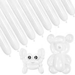 100Pcs White 260 Balloons,Long Balloons for Modelling,Balloon Modelling Kit for Kids Animal Making,Latex Twisting Balloons for Balloons Arch Wedding Birthday Party.
