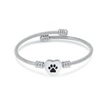 QGJNSGC Cremation Bracelet for Ashes Memorial Jewelry Stainless Steel Pet Paw Heart Shape Urn Pendant Bangle Loved Ones Funeral Ashes Holder Keepsake Gift