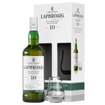 Laphroaig 10 Year Old Scotch -Islay Single Malt Whisky- 40% ABV- 70 cl- Limited edition Glass Pack