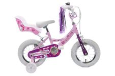 Professional Izzie 12" Wheel Girls Bike & Dolly Seat, Streamers & Stabilisers Barbie Pink Age 3+