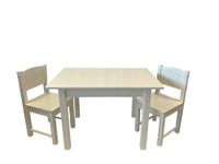 HH Home Hut Children's White Wooden Table and Chair Set – Kid-Friendly, Durable, and Stylish Furniture for Playroom, Nursery, or Study Room