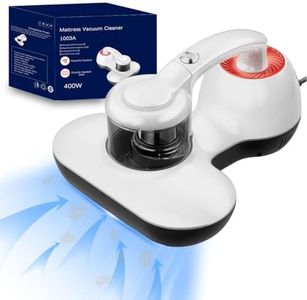 Hersven Mattress Vacuum Cleaner,16Kpa Anti Dust Mite Bed Vacuum Cleaner with 253.7nm UV-C Light | HEPA Filter | 60°C Heat | 12800 High-Frequency Vibrations Per/Min,for Bed,Sofa,Pillows and More,White