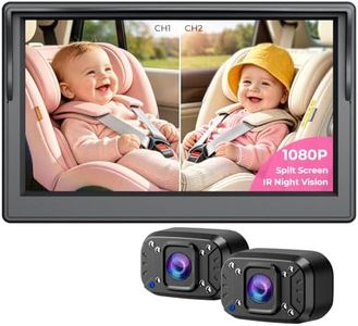 Itomoro Baby Car Camera, Dual Channel 5 inch Display with 2 IR Night Vision Camera, Easily Install Baby Car Mirror 1080P Clear Car Baby Camera for Rear Facing Seat Backseat ACZ403