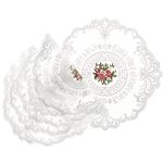 Mezchi 6 Pack Retro French Style Lace Placemats, Round Lace Doilies for Tables, Embroidered Cup Mat, Vintage Crochet Lunchmat Doilies for Home Decoration, Wedding, 11inch