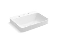 Kohler K-2660-8-0 Vox Rectangle Vessel with Faucet Deck, White