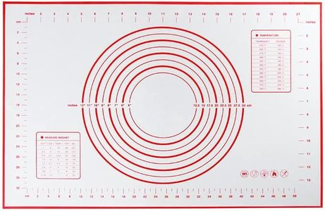 Non-Stick Silicone Baking Metered Mat Pastry Clay Fondant Baking Shet Extra Thick Non-Stick Fondant Mat, Counter Mat, Oven Liner, Pie Crust Mat, Reusable Rolling Pastry Mat Dough Mat 60x40 (Red Mat)