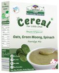 TummyFriendly Foods Certified Organic Oats, Sprouted Green Moong, Spinach Porridge Mix | Oats for Baby Food | Made of Sprouted Whole Green Moong, Oats and Baby Spinach | Organic Oats for baby 8 months | Organic Oats for baby 1 year | Rich in Protein and Iron | No Sugar, No Salt, No Milk, No Chemicals, No Pesticides & No GMO | Maximum Possible Nutrition From Real-Food | 9 Month Shelf Life | 200g