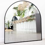 Black Arched Mirror, 33" x 31" Inches, Black Arch Mirror Decor, Perfect for Entryway Mirror, Mantle Mirror, Dresser Mirror for Bedroom - Large Arched Bathroom Mirror - Mantel Decorative Mirror