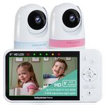 Babysense Prisma Baby Monitor with Camera and Audio, 5” HD Video Baby Monitor with 2 Cameras, 6-Color Night Light, Split Screen, Baby Sound Machine with White Noise & Lullabies, Secure No WiFi