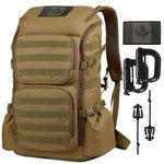 Tactical Backpack, 45L Military Daypack Molle Army 3 Day Assault Pack Backpacks for Outdoors Hiking Hunting (Tan)