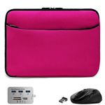 USB Hub, Mouse, Laptop Cover Case Sleeve for HP EliteBook 850 840 G7 G6 G5, x360 1040 1030 830 G7 G6 G3, ProBook 650 640 450 G7 (Pink)