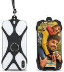 Universal Phone Lanyard Holder and Ring Grip, Silicone Cell Phone Lanyard Neck Strap and Phone Ring Holder Stand Compatible with Most Smartphones