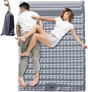 Heavy-Duty Double Air Mattress for Camping, 2 Person Camping Mattress, Portable Double Mattress, Camping Mat, Built-In Foot Pump, Backpacking Hiking, Beach, etc. 84.64''X51.51 Upgrade Version (Grey)