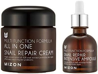 MIZON All-in-1 Snail Repair Cream and Snail Repair Intensive Ampoule Korean Skincare Set