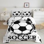 Feelyou Soccer Comforter Set Tie Dye Bedding Set for Kids Boys Girls Teens Room Decor Black White Comforter Twin Size Sports Games Quilt Set 2Pcs