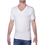 Sweatproof Anti Sweat Undershirt for Men, V-Neck, White, Micromodal (Extra Large)