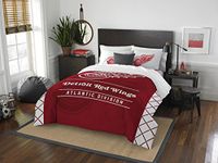 NHL Detroit Red Wings Draft Full/Queen Comforter and 2 Sham Set