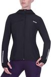 TCA Women's Running Softshell Jacket. Reflective Breathable Packable Jacket with Zip Pockets - Black Stealth, XL