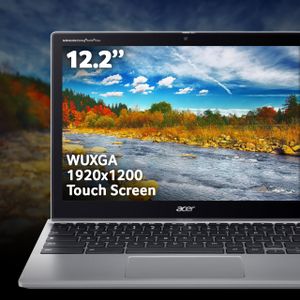 Acer Chromebook Spin 312 12.2" Convertible Laptop – Intel N100, 4GB, 128GB eMMC, Touchscreen, Silver