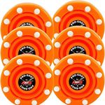 6 Pack of IDS Roller Hockey Puck Pro Shot (Blaze Orange)