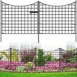 YITAHOME 5 Panels 30"(L)×25"(H) Decorative Garden Fence Including 1 Gate Fence, Metal No Dig Fence for Dogs, Rustproof Garden Animal Barrier Fencing for Yard