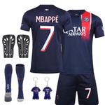 Kid14 Football Kits for Kids, Football Shirts Training Accessories Football Socks Guard Plate Keychain Football Jersey Boys Girls 2023/24 Home and Away Soccer Jerseys Football Gifts for Boys Girls