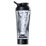 VOLTRX Premium Electric Protein Shaker Bottle, Made with Tritan - BPA Free - 24 oz Vortex Portable Mixer Cup/USB Rechargeable Shaker Cups for Protein Shakes for Workout, Fitness, Exercise (black)