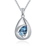 TANGPOET Ashes Necklace 925 Sterling Silver Urn Necklace for Ashes Crystal Memorial Cremation Jewellery for Ashes Keepsake Pendant for Mum Dad Women Men Pet with Funnel Filler Kit