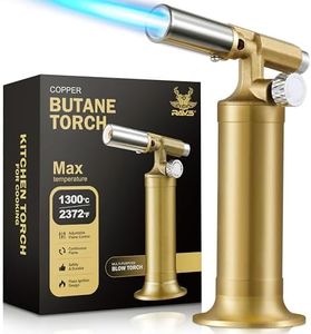 RAVS Copper Butane Torch Lighter, Refillable Kitchen Torch Cooking Torches with Adjustable Flame, Creme Brulee Torch for Baking, Welding, Unique Gifts for Men, Butane Gas is Not Included