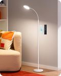 EDISHINE Gooseneck Floor Lamp, 1300LM LED Floor Lamps for Living Room, 4CCT Color Temperature Dimmable Standing Lamp, Remote & Touch Control, 30/60Min Timer Reading Light for Bedroom Office White