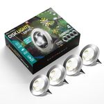 Bell+Howell Swivel Disk Lights Set of 4 Solar Ground Lights with 8 LED Bulbs - Landscape Lighting for Outdoor, Yard, Garden and Lawn – Wireless, Easy Installation, Stakes Included - As Seen On TV