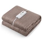 Heated Electric Blanket Full Size 72" x 84" Oversized Flannel Heated Blanket with 4 Heating Levels & 10 Hours Auto Off, Comfort Warm Blanket for Bed Sofa Home Office Use, Machine Washable