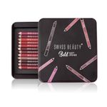 Swiss Beauty Bold Matt Lip Liner | Set of 12 | Long-lasting |Matte Finish | Non-drying, 19.2gm