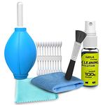 Gizga Essentials Professional 6-IN-1 Cleaning Kit for Cameras & Sensitive Electronics (Includes: Air Blower, Cotton Swabs, SUEDE + PLUSH Micro-Fiber Cloth, Antistatic Cleaning Brush, Antibacterial Cleaning Solution)