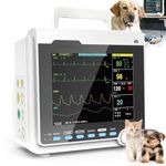 Veterinary Patient Monitor - 7-Lead Portable ECG EKG Machine, Multiparameter Electrocardiograph with 4800 Sets of Data Storage for Pets, Cats, Dogs, and Animals