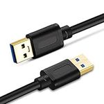 USB 3.0 A to A Male Cable 1.8M, TanQY USB to USB Cable,USB Male to Male Cable Double End USB Cord with Gold-Plated Connector for Hard Drive Enclosures, DVD Player, Laptop Cooler (1.8M)