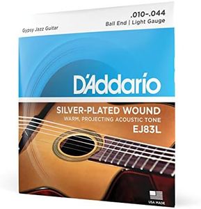 D'Addario Gypsy Jazz Acoustic Guitar Strings - EJ83L - Ball End - Light, 10-44